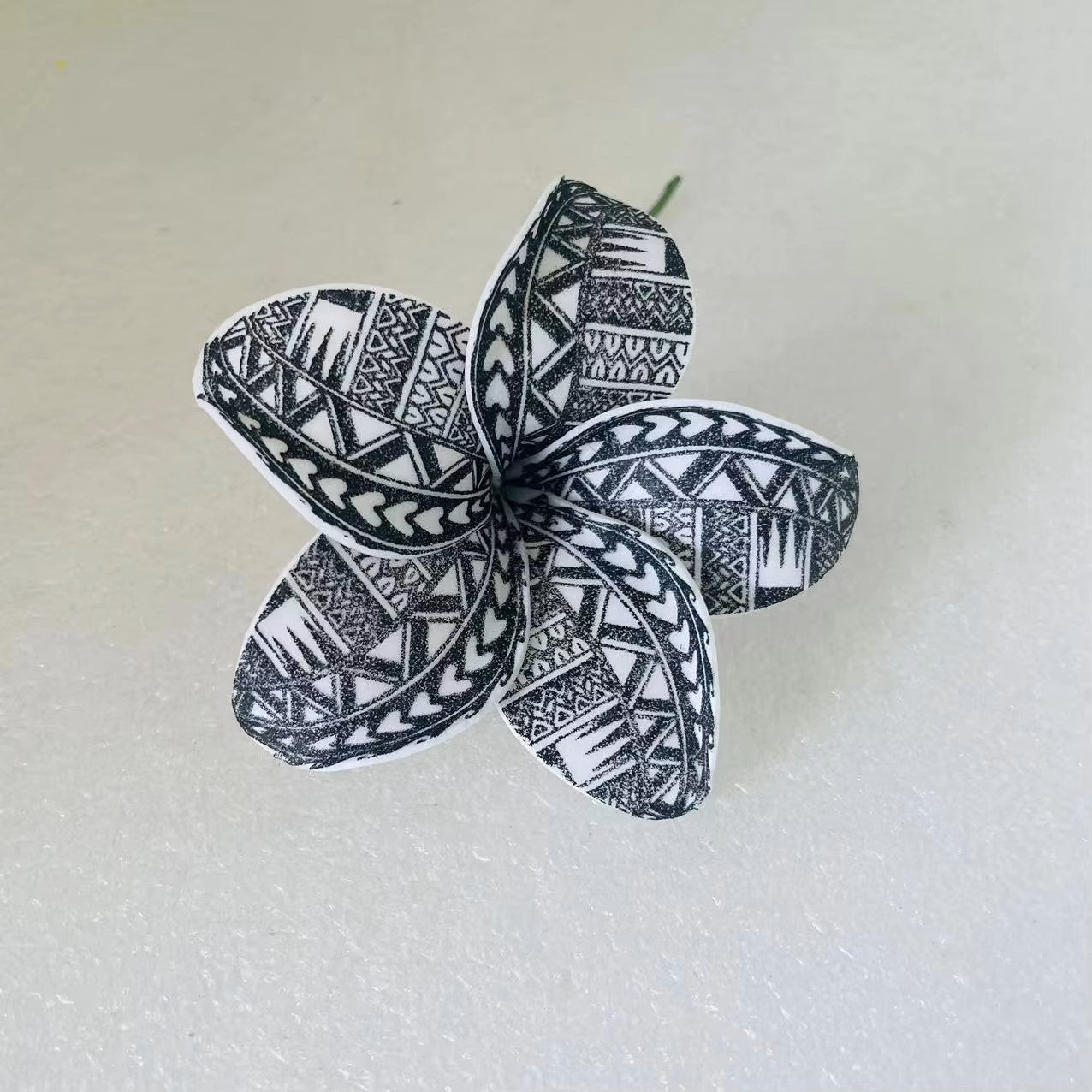 White Tribal Plumeria flower hair/ear pins
