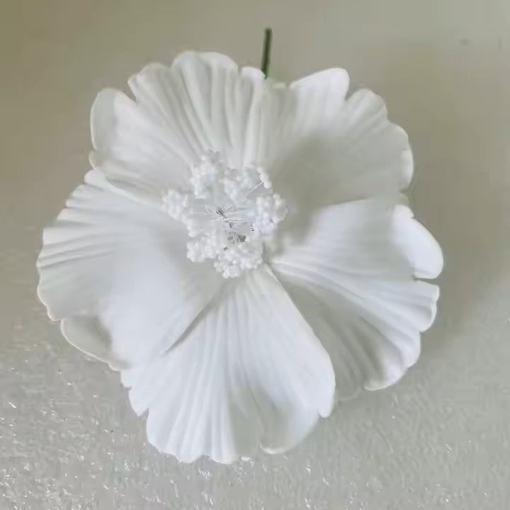 White Tribal Plumeria flower hair/ear pins
