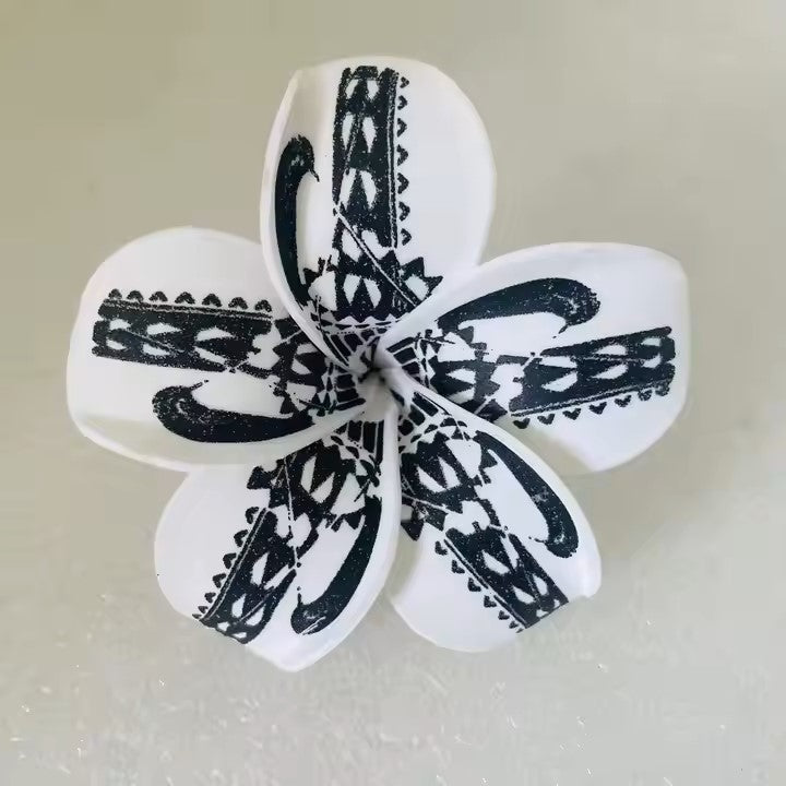 White Tribal Plumeria flower hair/ear pins
