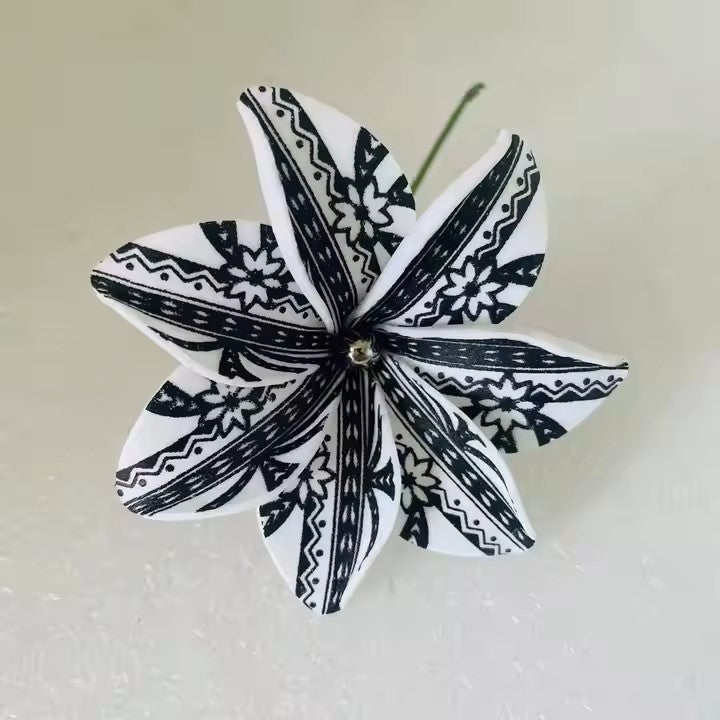 White Tribal Plumeria flower hair/ear pins