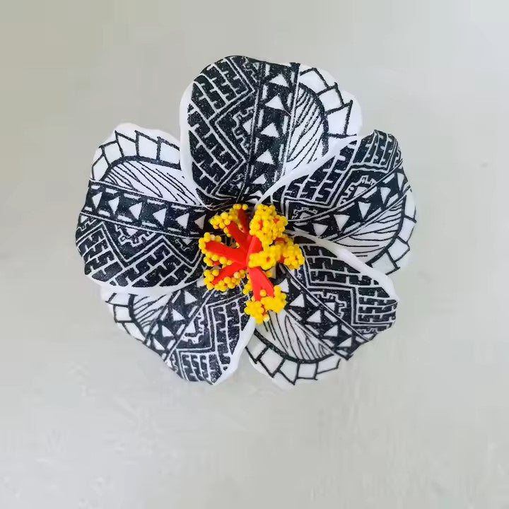 White Tribal Plumeria flower hair/ear pins